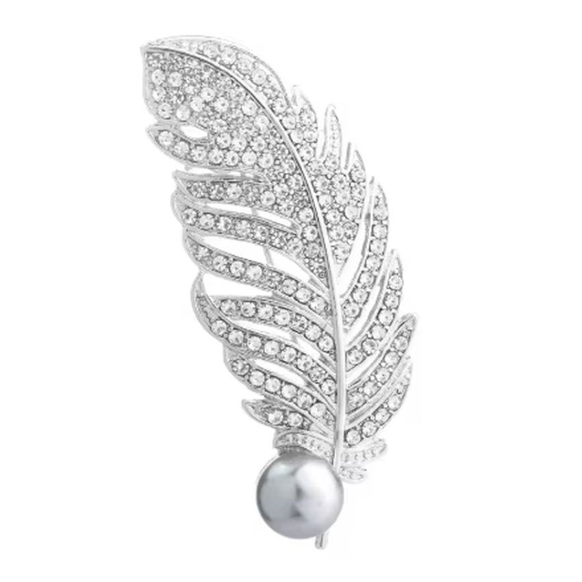 Pearl Feather Ladies Brooch
