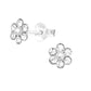 Pearl Flower Sterling Silver Stud Earrings