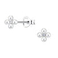 Pearl Flower Sterling Silver Stud Earrings