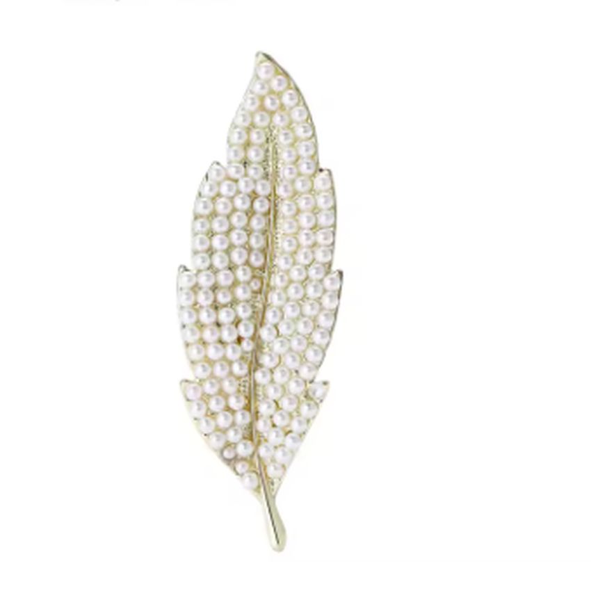 Pearl Leaf Ladies Brooch