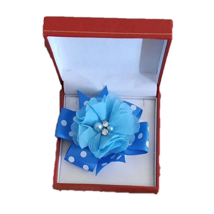 Pearl Middle Blue Flower Wrist Corsage