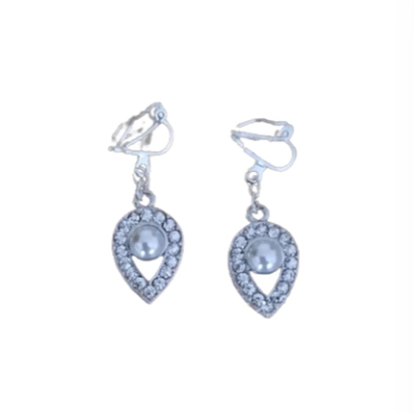 Pearl Peardrop Clip On Earrings