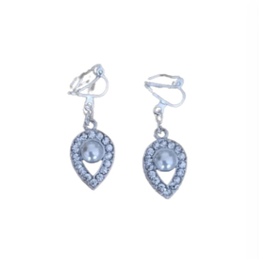 Pearl Peardrop Clip On Earrings
