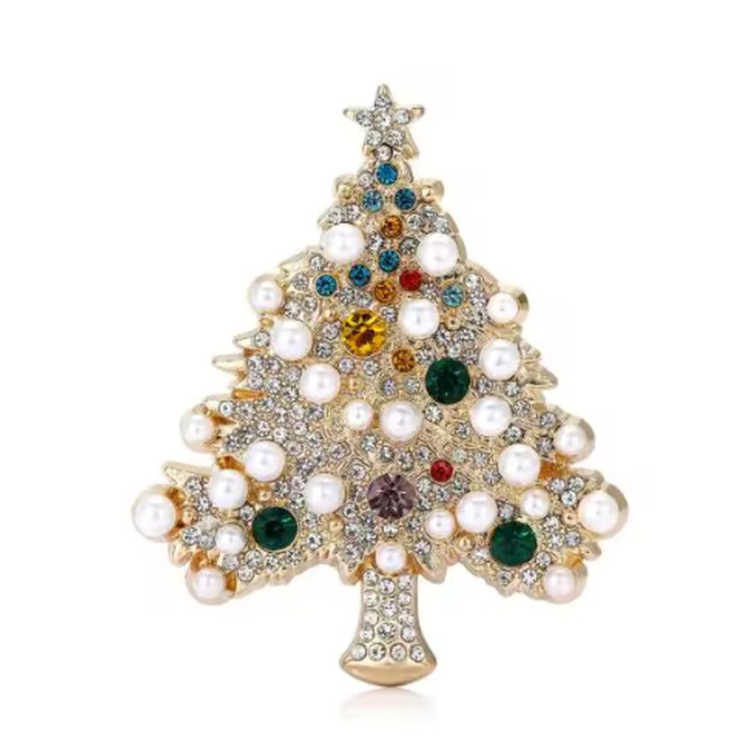 Pearl Set Christmas Tree Brooch