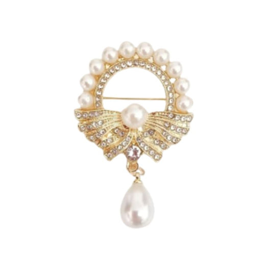 Pearl Top Drop Ladies Brooch