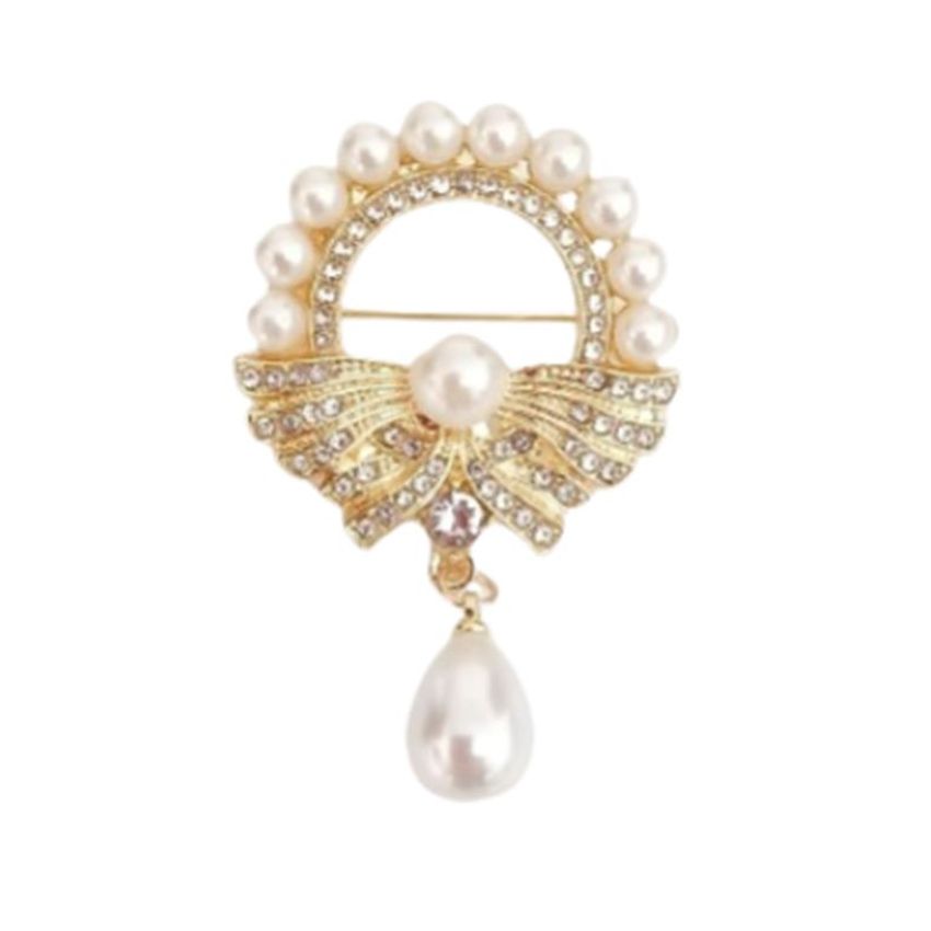 Pearl Top Drop Ladies Brooch