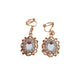 Pearl And Gold Rectangle Clip On Earrings