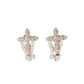 Pearl Bead Cross Communion Clip On Earrings