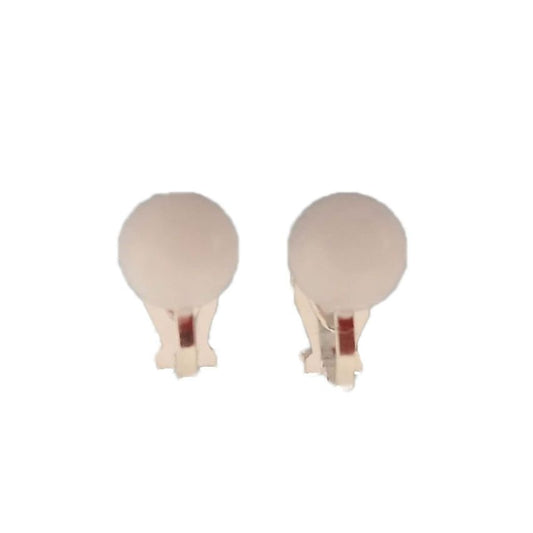 Pearl Bead Cross Communion Clip On Earrings