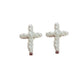 Pearl Bead Cross Communion Clip On Earrings
