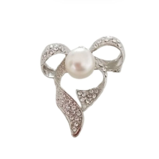Pearl Centre Bow Brooch