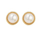 Pearl Centre Gold Stud Clip On Earrings