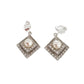 Pearl Diamond Shape Clip On Earrings