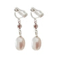 Pearl  Drop With Diamante Clip On Earrings