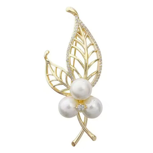 Pearl Leaf Ladies Brooch(2)