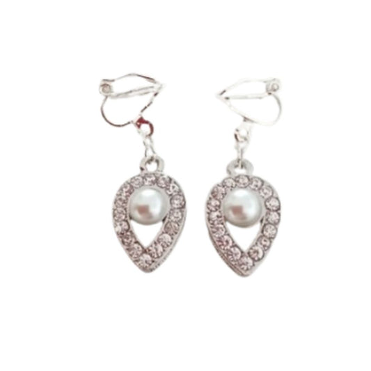 Pearl Peardrop Clip On Earrings