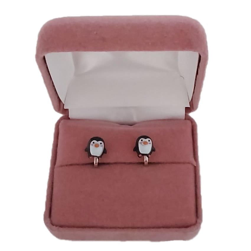 Penguin Stud Childrens Clip On Earrings
