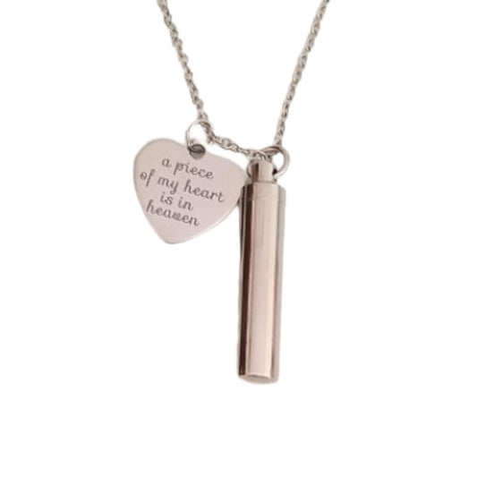 Piece Of My Heart Barrel Cremation Ashes Locket