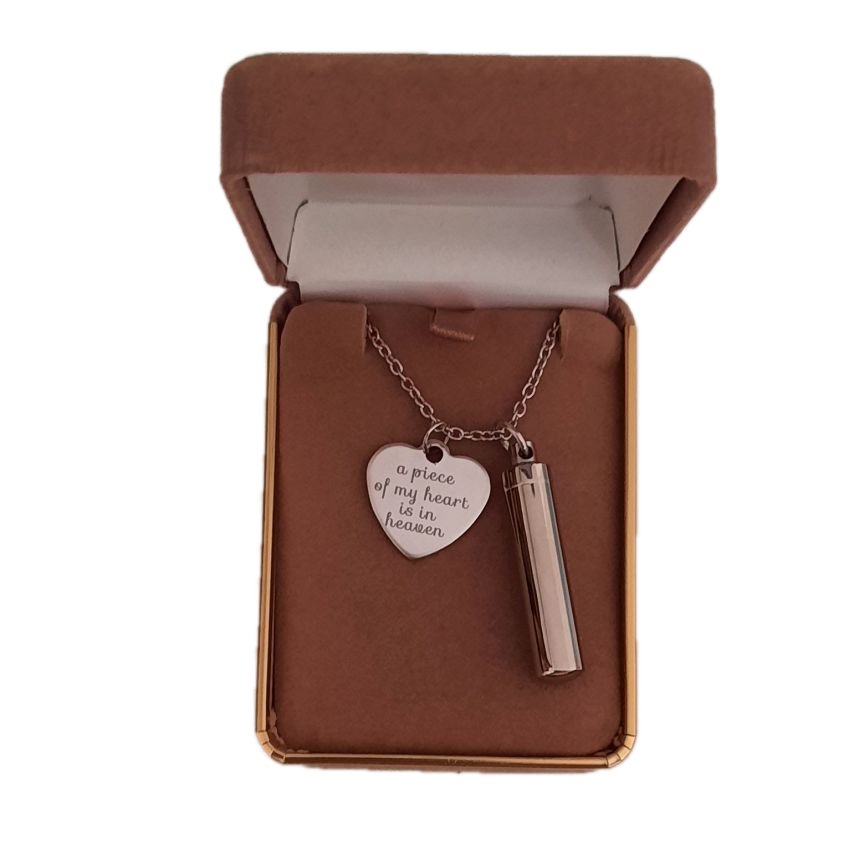 Piece Of My Heart Barrel Cremation Ashes Locket(2)