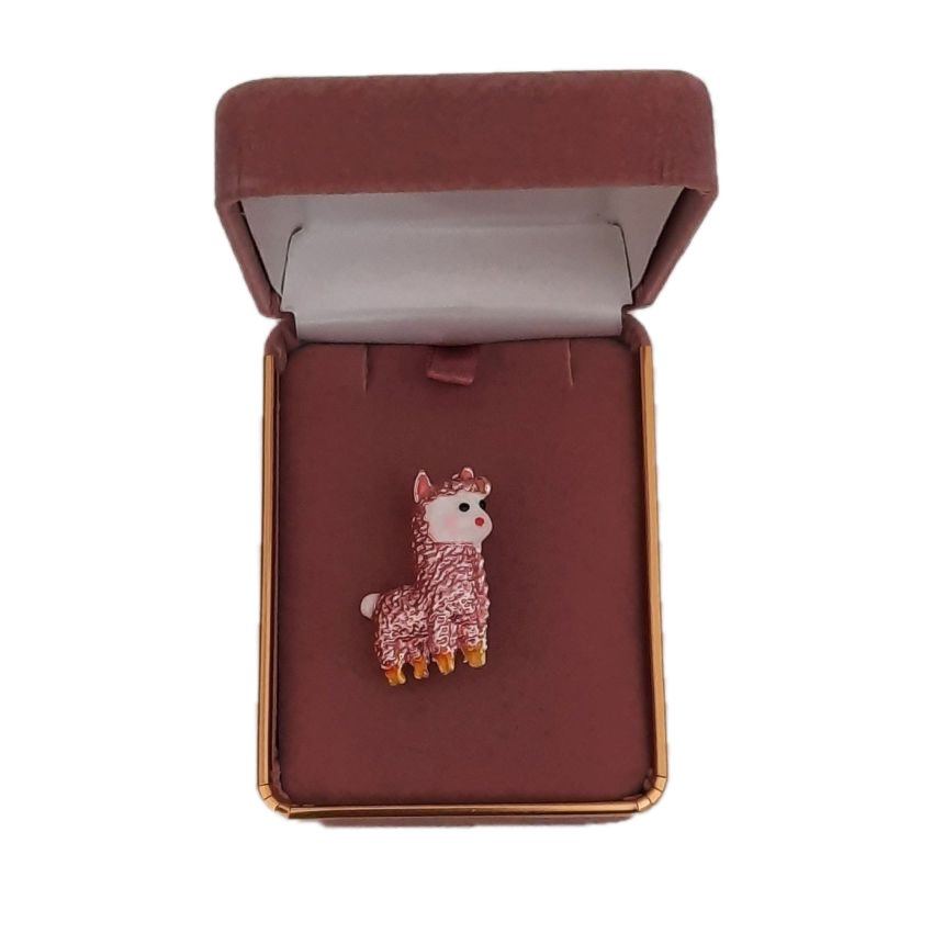 Pink Alpaca Ladies Brooch()