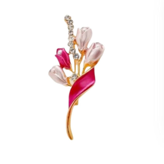 Pink And Crystal Ladies Brooch