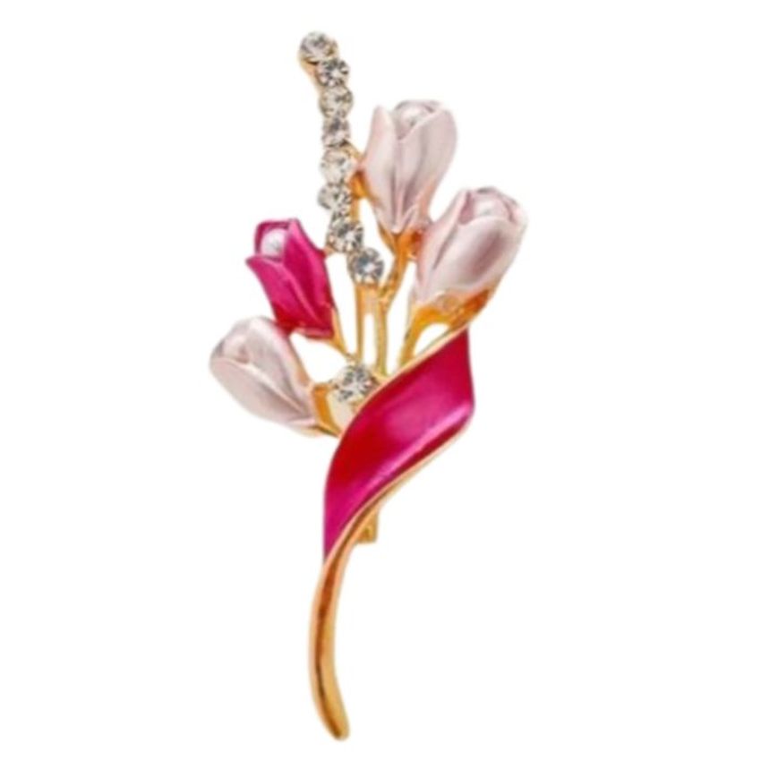 Pink And Crystal Ladies Brooch