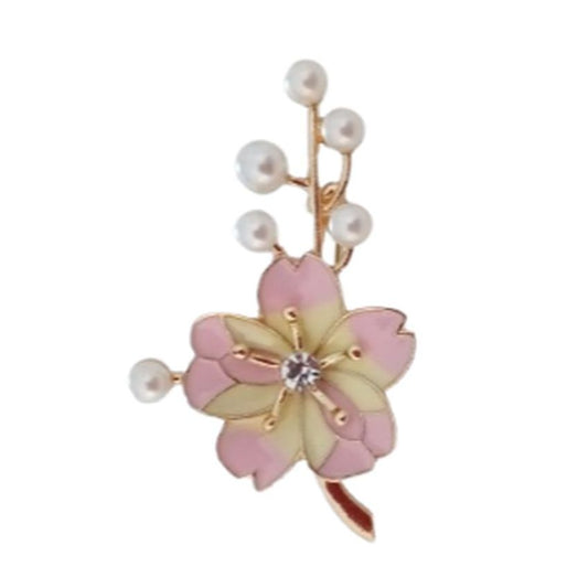 Pink And Yellow Flower Brooch