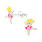 Pink  Ballerina Sterling Silver Earrings
