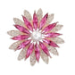 Pink Cubic Zirconia Flower Brooch