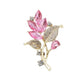 Pink Diamante Flower Bouquet Brooch