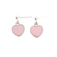 Pink Heart Dangly Sterling Silver Earrings