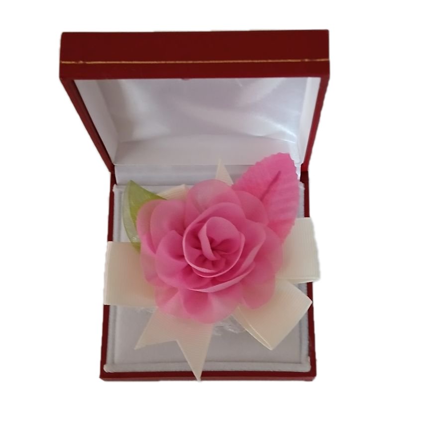 Pink Rosebud Flower Wrist Corsage