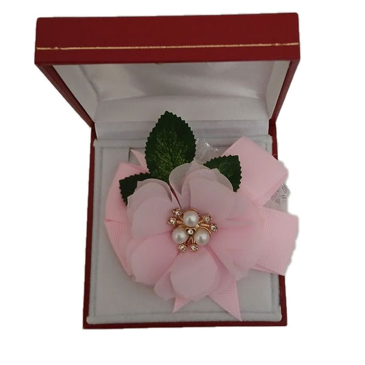Pink Silk Rose Wrist Corsage