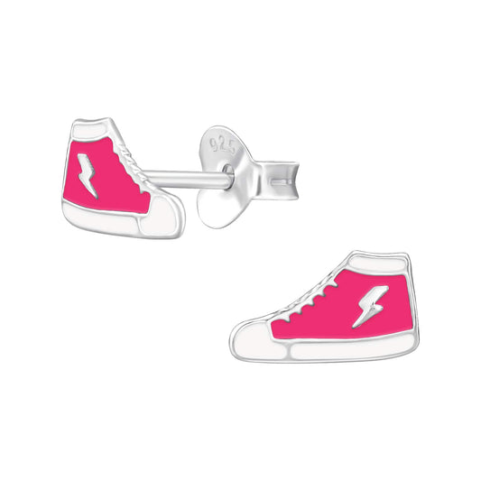 Pink Sterling Silver Converse Earrings
