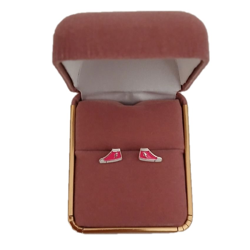 Pink Sterling Silver Converse Earrings(2