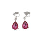 Pink Teardrop Clip On Earrings