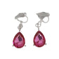 Pink Teardrop Clip On Earrings