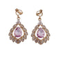 Pink Diamante Chandelier Clip On Earrings