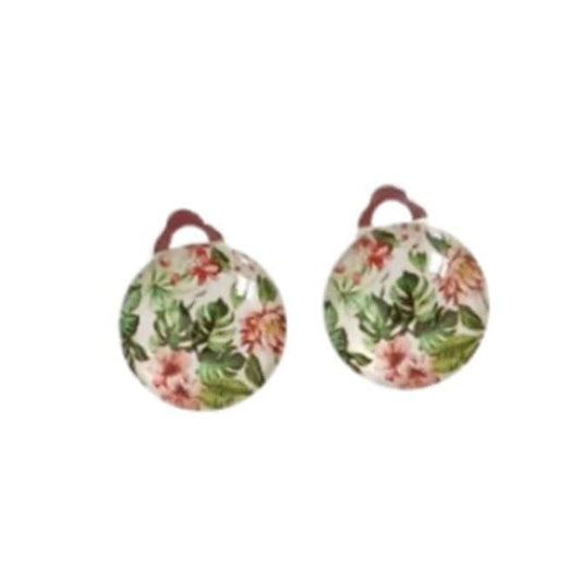 Pink Flower Ladies Clip Earrings