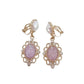 Pink Opal Effect Clip On Earrings