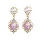 Pink Opal Effect Clip On Earrings