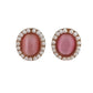 Pink Oval Pearl Clip On Earrings
