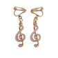 Pink Treble Clef Clip On Earrings