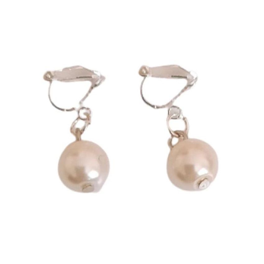 Plain 10mm Pearl Round Clip On Earrings
