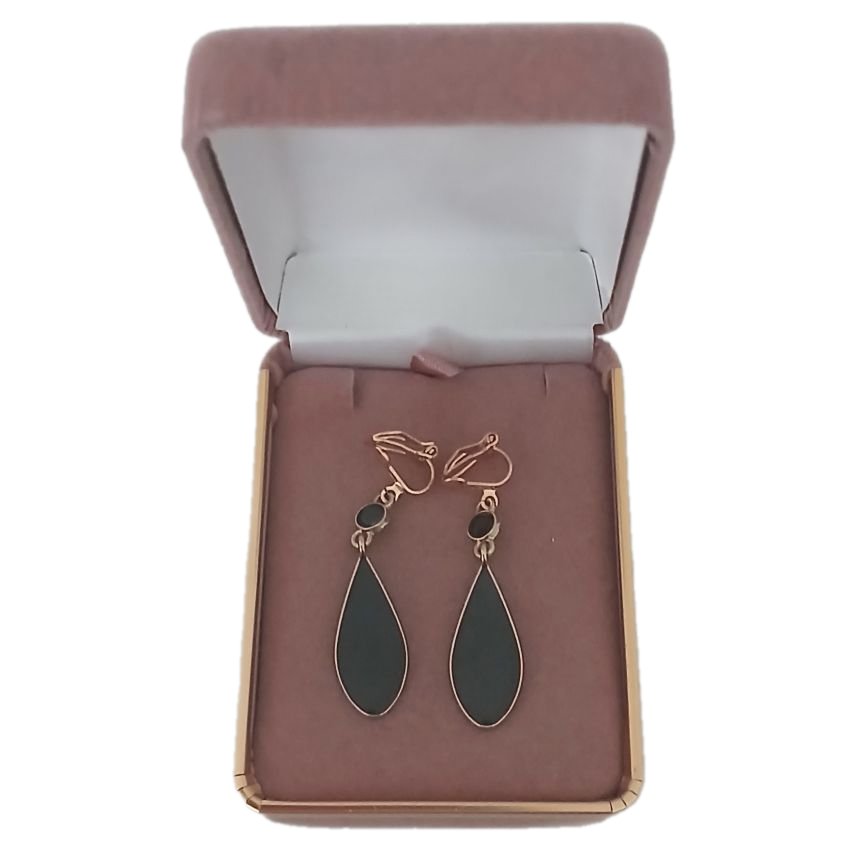 Plain Black Clip On Earrings