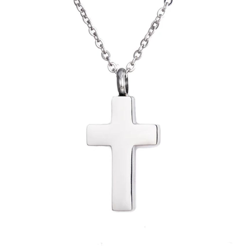 Plain Cross Memorial Cremation Ashes Pendant