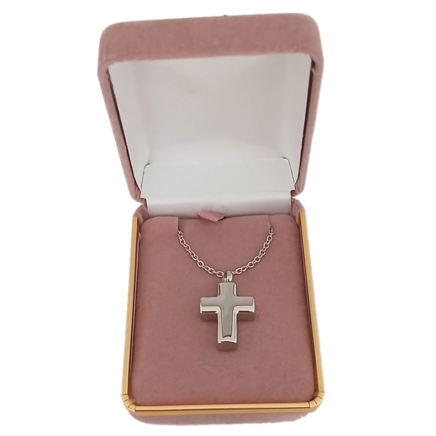 Plain Cross Memorial Cremation Ashes Pendant(2)