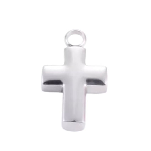 Plain Cross Memorial Cremation Ashes Pendant