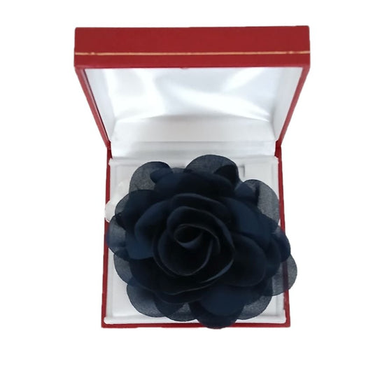 Plain Navy Chiffon Rose Flower Wrist Corsage