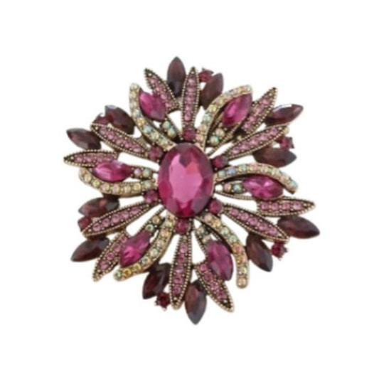 Plum Purple Large Diamante Brooch